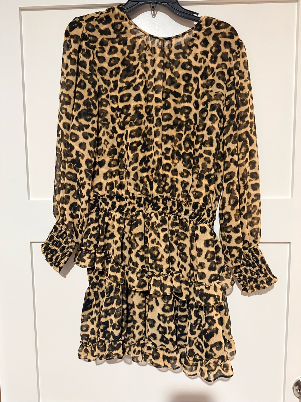 Misa Los Angeles Leopard-Print Ruffle Mini Dress - Tan & Black